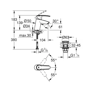 Коллекция Grohe Смеситель для раковины GROHE Start, хром (23550001) Коллекция Grohe Смеситель для раковины GROHE Start, хром (23550001)