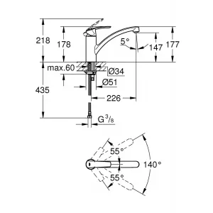 Коллекция Grohe Смеситель для кухни GROHE QuickFix Start с низким изливом, суперсталь (32441DC1) Коллекция Grohe Смеситель для кухни GROHE QuickFix Start с низким изливом, суперсталь (32441DC1)