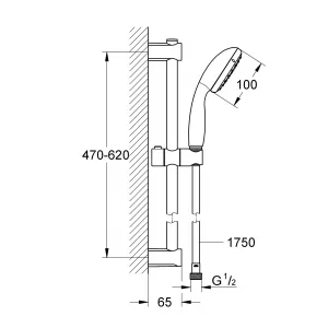 Коллекция Grohe Душевой гарнитур GROHE QuickFix Vitalio Start II 600 мм, 5,8 л (27948000) Коллекция Grohe Душевой гарнитур GROHE QuickFix Vitalio Start II 600 мм, 5,8 л (27948000)