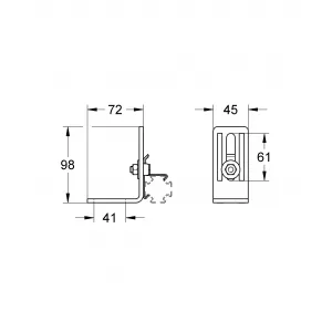 Угловой элемент для монтажа к полу или стене GROHE Rapid Pro (39023000) Угловой элемент для монтажа к полу или стене GROHE Rapid Pro (39023000)