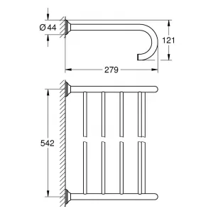 Полочка для полотенец GROHE Essentials Authentic, 542 мм, никель матовый (40660EN1) Полочка для полотенец GROHE Essentials Authentic, 542 мм, никель матовый (40660EN1)