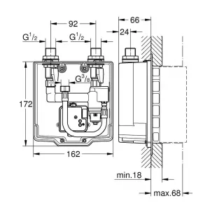 Монтажный ящик для GROHE Eurosmart CE с термостатическим смесителем (36336000) Монтажный ящик для GROHE Eurosmart CE с термостатическим смесителем (36336000)