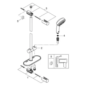 Душевой гарнитур GROHE QuickFix Vitalio Comfort 100 New III, 9,5 л/мин, 600 мм, с полочкой (26096000) Душевой гарнитур GROHE QuickFix Vitalio Comfort 100 New III, 9,5 л/мин, 600 мм, с полочкой (26096000)