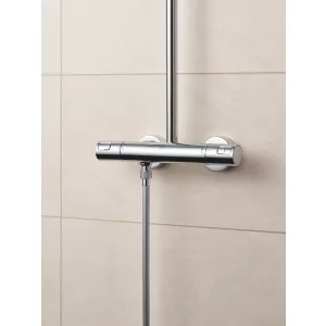 Душевая система с термостатом для настенного монтажа GROHE QuickFix Vitalio Start System 250 Cube, хром, (26696000) Душевая система с термостатом для настенного монтажа GROHE QuickFix Vitalio Start System 250 Cube, хром, (26696000)