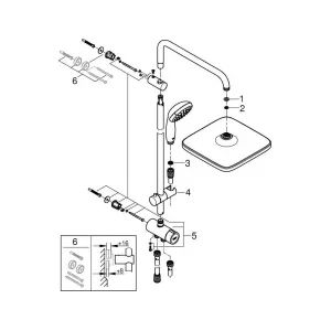 Душевая система Flex наружного монтажа с переключателем, GROHE QuickFix Vitalio Start System 250 Cube, хром, (26698000) Душевая система Flex наружного монтажа с переключателем, GROHE QuickFix Vitalio Start System 250 Cube, хром, (26698000)
