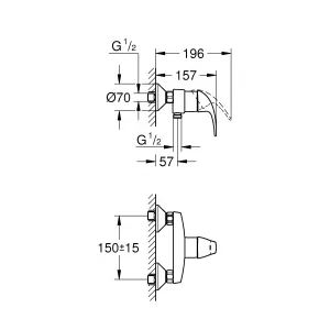 Смеситель для душа GROHE Start Curve, хром, (23767000) Смеситель для душа GROHE Start Curve, хром, (23767000)