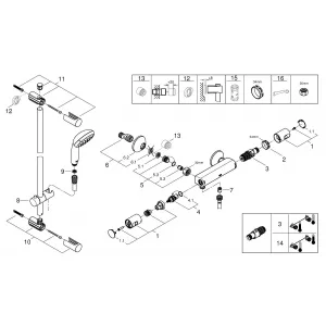 Термостатический смеситель для душа GROHE Precision Start с душевым гарнитуром, хром (34597000) Термостатический смеситель для душа GROHE Precision Start с душевым гарнитуром, хром (34597000)