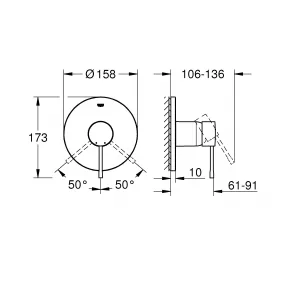Смеситель однорычажный для душа GROHE Essence, круглая розетка, никель глянец (24057BE1) Смеситель однорычажный для душа GROHE Essence, круглая розетка, никель глянец (24057BE1)