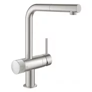 Смеситель однорычажный для мойки, с функцией очистки водопроводной воды, GROHE Blue Pure Minta, суперсталь, (31721DC0)