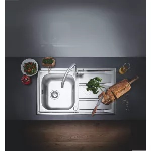 Мойка GROHE из нержавеющей стали с корзинчатым вентилем, оборачиваемая, 1 чаша, K400+ 45 -S 87,3/51,3 1.0 (31568SD0) Мойка GROHE из нержавеющей стали с корзинчатым вентилем, оборачиваемая, 1 чаша, K400+ 45 -S 87,3/51,3 1.0 (31568SD0)