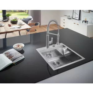 Мойка GROHE из нержавеющей стали с корзинчатым вентилем, 48,2 см, K800 (31583SD0) Мойка GROHE из нержавеющей стали с корзинчатым вентилем, 48,2 см, K800 (31583SD0)