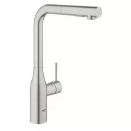 Смеситель для кухонной мойки GROHE Accent с выдвижным L-образным изливом с аэратором, суперсталь (30432DC0)