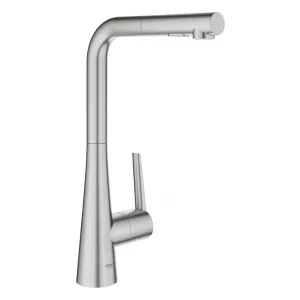 Смеситель для кухонной мойки GROHE Scala с выдвижной лейкой с 2 режимами струи, L-образный излив, суперсталь (30441DC0) Смеситель для кухонной мойки GROHE Scala с выдвижной лейкой с 2 режимами струи, L-образный излив, суперсталь (30441DC0)