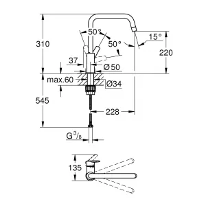 Смеситель однорычажный для мойки, GROHE Start, QuickFix, хром, (30470000) Смеситель однорычажный для мойки, GROHE Start, QuickFix, хром, (30470000)
