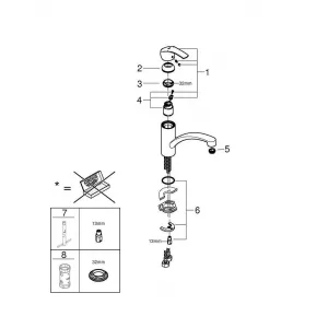 Смеситель однорычажный для мойки, GROHE Eurosmart New, хром, (32534002) Смеситель однорычажный для мойки, GROHE Eurosmart New, хром, (32534002)