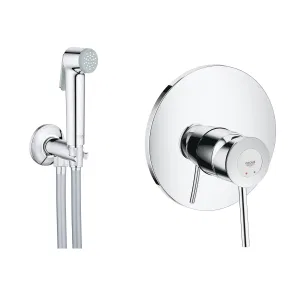 Готовый комплект для гигиенического душа GROHE BauClassic: встраиваемый смеситель, гигиенический набор, хром (124902-B) Готовый комплект для гигиенического душа GROHE BauClassic: встраиваемый смеситель, гигиенический набор, хром (124902-B)