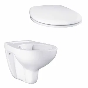Унитаз подвесной безободковый GROHE Bau Ceramic с сиденьем без микролифта (NW0002) Унитаз подвесной безободковый GROHE Bau Ceramic с сиденьем без микролифта (NW0002)