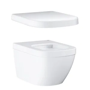 Унитаз подвесной безободковый GROHE Euro Ceramic с гигиеническим покрытием, с сиденьем без микролифта (NW0025-1) Унитаз подвесной безободковый GROHE Euro Ceramic с гигиеническим покрытием, с сиденьем без микролифта (NW0025-1)