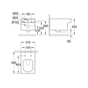 Готовый набор для туалета GROHE Cube Ceramic (NW0040) Готовый набор для туалета GROHE Cube Ceramic (NW0040)