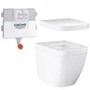 Унитаз напольный безободковый GROHE Euro Ceramic с бачком и сиденьем с микролифтом (NW0056)