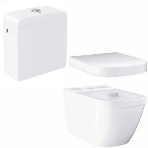 Унитаз напольный безободковый GROHE Euro Ceramic с бачком и сиденьем с микролифтом (NW0058) Унитаз напольный безободковый GROHE Euro Ceramic с бачком и сиденьем с микролифтом (NW0058)
