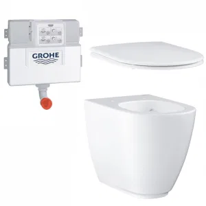 Унитаз напольный безободковый GROHE Essence Ceramic с бачком и сиденьем с микролифтом (NW0061-1) Унитаз напольный безободковый GROHE Essence Ceramic с бачком и сиденьем с микролифтом (NW0061-1)