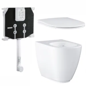 Унитаз напольный безободковый GROHE Essence Ceramic с бачком и сиденьем без микролифта (NW0062) Унитаз напольный безободковый GROHE Essence Ceramic с бачком и сиденьем без микролифта (NW0062)