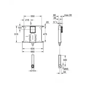 Унитаз напольный безободковый GROHE Essence Ceramic с бачком и сиденьем без микролифта (NW0062) Унитаз напольный безободковый GROHE Essence Ceramic с бачком и сиденьем без микролифта (NW0062)