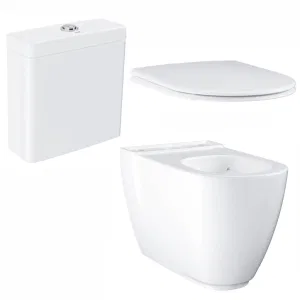 Унитаз напольный безободковый GROHE Essence Ceramic с бачком и сиденьем с микролифтом (NW0064-1) Унитаз напольный безободковый GROHE Essence Ceramic с бачком и сиденьем с микролифтом (NW0064-1)