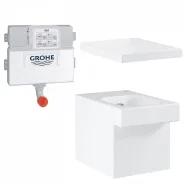 Унитаз напольный безободковый GROHE Cube Ceramic с бачком и сиденьем с микролифтом (NW0065)