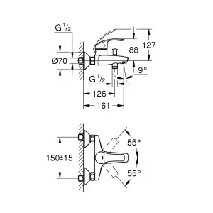 Готовый набор для ванной, GROHE Eurosmart, смесители для ванны и раковины, душевой набор, хром, (124470) Готовый набор для ванной, GROHE Eurosmart, смесители для ванны и раковины, душевой набор, хром, (124470)