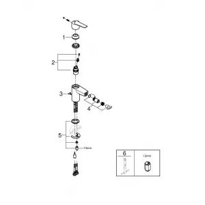 Смеситель однорычажный для биде GROHE QuickFix Start, с цепочкой, S-Size, хром, (32281002) Смеситель однорычажный для биде GROHE QuickFix Start, с цепочкой, S-Size, хром, (32281002)