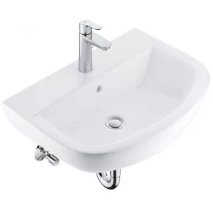 Набор для ванной GROHE Bau Ceramic: раковина подвесная, смеситель однорычажный, угловые вентили, сифон для раковины (39643000) Набор для ванной GROHE Bau Ceramic: раковина подвесная, смеситель однорычажный, угловые вентили, сифон для раковины (39643000)
