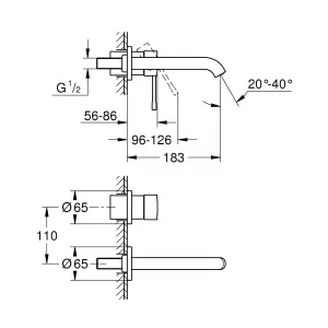 Смеситель для раковины GROHE Essence New, никель глянец (19408BE1) Смеситель для раковины GROHE Essence New, никель глянец (19408BE1)
