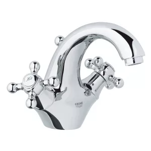 Смеситель для раковины GROHE Sinfonia с донным клапаном, вынос 130 мм, хром (21012000) Смеситель для раковины GROHE Sinfonia с донным клапаном, вынос 130 мм, хром (21012000)