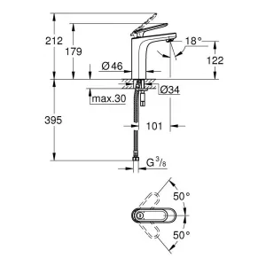 Смеситель для раковины GROHE Veris со средним изливом, хром (23065000) Смеситель для раковины GROHE Veris со средним изливом, хром (23065000)