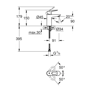 Смеситель для раковины GROHE Start Loop, гладкий корпус, хром (23351000) Смеситель для раковины GROHE Start Loop, гладкий корпус, хром (23351000)