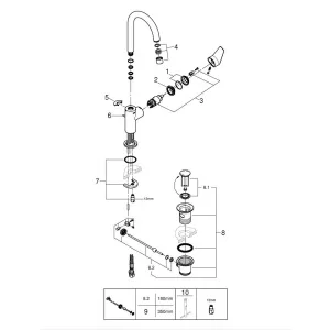 Смеситель для раковины GROHE Start Edge с донным клапаном, L-Size, хром (23776001) Смеситель для раковины GROHE Start Edge с донным клапаном, L-Size, хром (23776001)