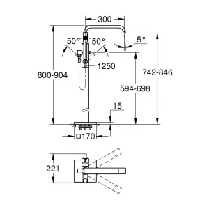 Смеситель однорычажный для ванны GROHE Allure 1/2″, напольный монтаж (32754002) Смеситель однорычажный для ванны GROHE Allure 1/2″, напольный монтаж (32754002)