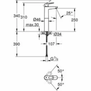 Смеситель для раковины GROHE BauLoop, XL-size, хром (23764000) Смеситель для раковины GROHE BauLoop, XL-size, хром (23764000)