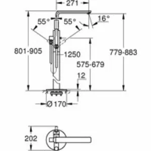 Внешняя часть смесителя для ванны GROHE Lineare напольного монтажа, хром (23792001) Внешняя часть смесителя для ванны GROHE Lineare напольного монтажа, хром (23792001)