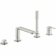 Смеситель для ванны GROHE Lineare на 4 отверстия, на край ванны, суперсталь (19577DC1)