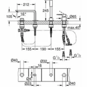Смеситель для ванны GROHE Lineare на 4 отверстия, на край ванны, суперсталь (19577DC1) Смеситель для ванны GROHE Lineare на 4 отверстия, на край ванны, суперсталь (19577DC1)