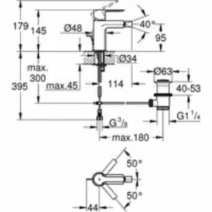 Смеситель для биде GROHE Lineare с донным клапаном, S-size, хром (33848001) Смеситель для биде GROHE Lineare с донным клапаном, S-size, хром (33848001)