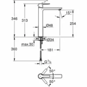 Смеситель для раковины GROHE Lineare, XL-size, хром (23405001) Смеситель для раковины GROHE Lineare, XL-size, хром (23405001)
