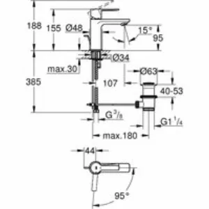 Смеситель для раковины GROHE Lineare, XS-size, хром (23790001) Смеситель для раковины GROHE Lineare, XS-size, хром (23790001)