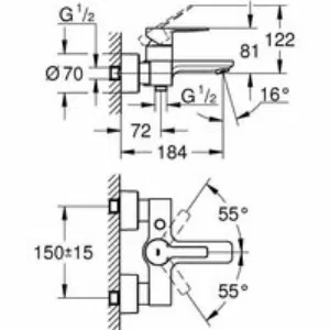 Смеситель для ванны GROHE Lineare, суперсталь (33849DC1) Смеситель для ванны GROHE Lineare, суперсталь (33849DC1)