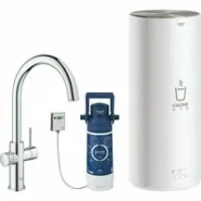 Комплект для кухни GROHE Red Duo с C-образным смесителем, бойлером L-Size и фильтром, хром (30079001)