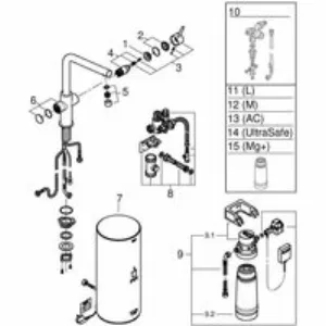 Комплект для кухни GROHE Red Duo с L-образным смесителем, бойлером L-Size и фильтром, хром (30325001) Комплект для кухни GROHE Red Duo с L-образным смесителем, бойлером L-Size и фильтром, хром (30325001)