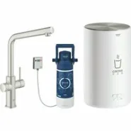 Комплект для кухни GROHE Red Duo с L-образным смесителем, бойлером M-Size и фильтром, суперсталь (30327DC1)